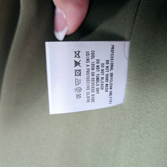 Free People Fame and Partners Green Satin Oversize Kimono Jacket Size 0  #387 - Picture 9 of 9